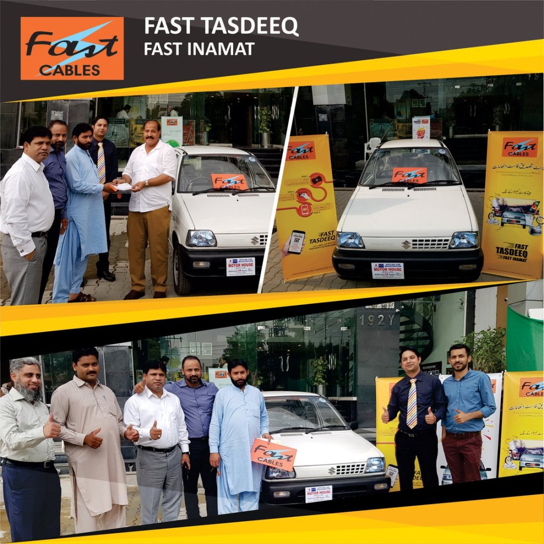  Mr Imtiaz from Faisalabad receiving his brand new car. 
